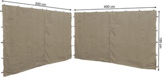Quick-Star Quick-star - 2 Seitenteile Mit Rv 300/400x195cm F&uuml;r Pavillon 3x4m Seitenwand Beige Ral 1001