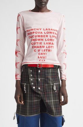 Chopova Lowena Crunchy Lasagna Mesh Top in White Multi at Nordstrom, Size Xx-Small