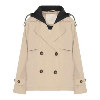 Beatrice .B Korte trenchcoat met capuchon - Dames - Mantels - Beige - Maat: M