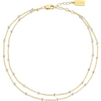 Set & Stones Austen Two Tone Layered Anklet in Gold at Nordstrom