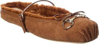 Gucci Horsebit Gg Suede Mule