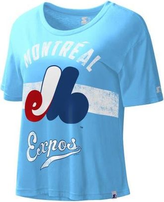 Starter Womens Starter Light Blue Montreal Expos Cooperstown Collection Record Setter Crop Top at Nordstrom, Size X-Large