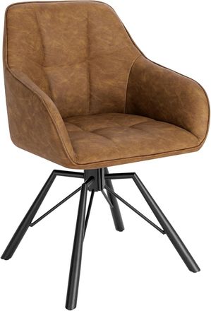 Woltu Woltu Sedia Per Sala Da Pranzo Girevole A 360&deg;. Sedia Da Cucina Imbottita Con Gambe In Metallo. Poltroncina In Similpelle Per Camera Da Letto. Soggior
