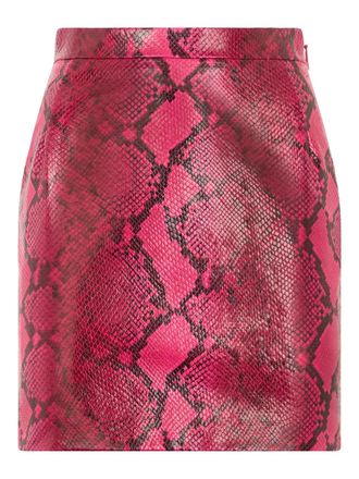 Roberto Cavalli python-print mini skirt - women - Leather/Viscose - 38 - Pink