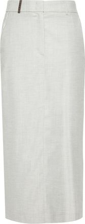 PESERICO bead-embellished midi skirt - women - Elastane/Virgin Wool/Viscose/Acetate/Polyester/Elastane - 38 - Grey