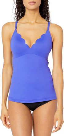 Seafolly Petal Edge Tankini Top In Reflex Blue