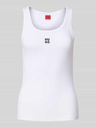 HUGO BOSS Tanktop mit Label-Stitching Modell Datamia in Offwhite, Gr&ouml;&szlig;e XS