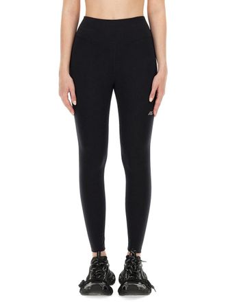 Balenciaga Logo-Embroidered Stretch Polyamide Leggings - Black