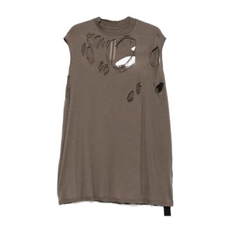 Rick Owens Tops, Heren, Grijs, M, Katoen, Tarp T-Shirt