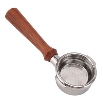 OEM Portafiltro Sin Fondo De 58 Mm Con 2 Orejetas Y Mango De Madera Desmontable Para Cafetera Breville Serie 9
