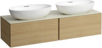 Laufen Il Bagno Alessi cajonera, encimera de piedra Calce Avorio, - Laufen