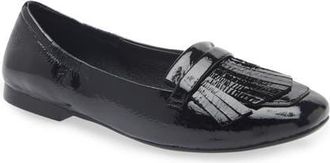 Cordani Mistie Fringe Trim Loafer in Black Patent at Nordstrom, Size 6.5Us