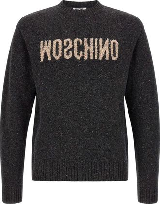 Moschino Truien & Vesten, Heren, Grijs, M, Wol, Crewneck Trui