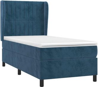 vidaXL Vidaxl - Cama Box Spring Con Colch&oacute;n Terciopelo Azul Oscuro 90x200 Cm