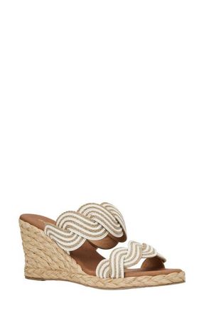 Andr&eacute; Assous Nolita Twist Wedge Slide Sandal in Natural/Platino at Nordstrom, Size 10