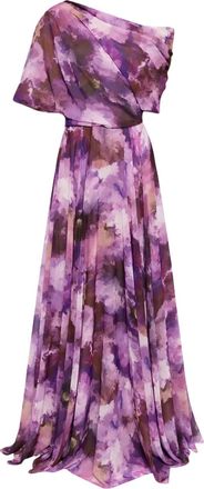 Amsale Abito morbido con stampa - Viola