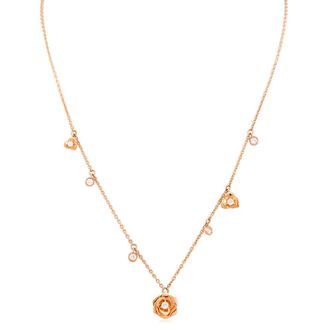 Piaget Rose 18k Rose Gold 0.38 CT Diamond Necklace