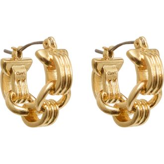 Clare Vivier Le Story Chain Hoop Earrings in Vintage Gold at Nordstrom
