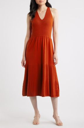 Elie Tahari The Hazel Sleeveless Sweater Midi Dress in Moroccan Red at Nordstrom, Size X-Large