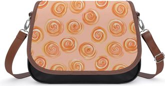 Generic Cinnamon Buns in Peach Small Womens Crossbody Bags Shoulder Handbag with Adjustable Strap for Travel