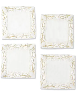 Tiramisu Set of 4 The Elara Gold Botanical Cocktail Napkins