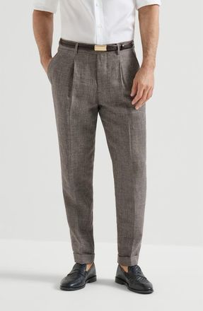 Brunello Cucinelli Houndstooth trousers in Hazelnut at Nordstrom, Size 46 It