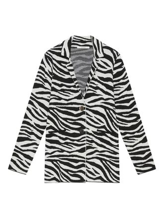 Maliparmi zebra-print button jacket - White