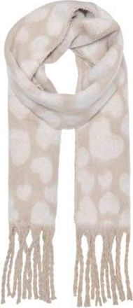 Only sjaal ONLCARVA met hartjes beige