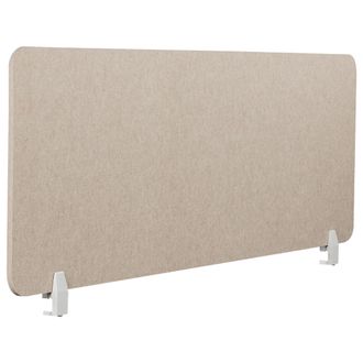Beliani Beliani - Panel Separador Ac&uacute;stico Biombo Escritorio Pet Abrazaderas De Montaje Tela Tapizado 160 X 50 Cm Beige Split