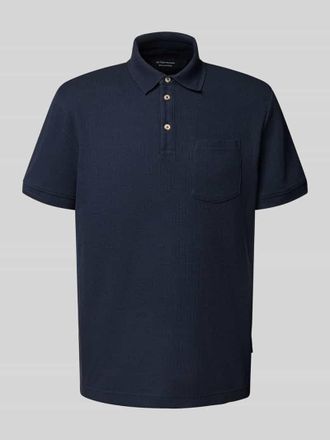 Tom Tailor Regular Fit Poloshirt aus Baumwoll-MIx in Dunkelblau, Gr&ouml;&szlig;e M