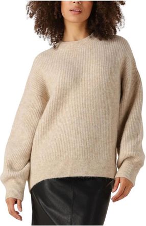 Knit-ted Veelzijdige Kyara Trui voor herfst/winter - Dames - Ronde hals truien - Beige - S - Truien & Vesten