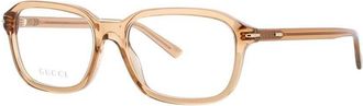 Gucci Mens Brown Rectangular Eyeglass Frames Gg1446O