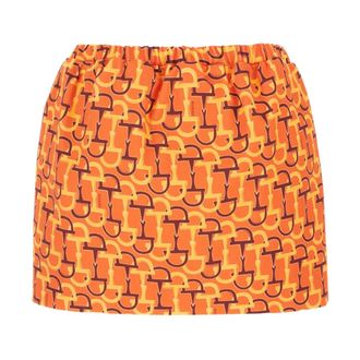 Gucci Minifalda de algod&oacute;n estampada - Skirts - Mujer - Naranja - S