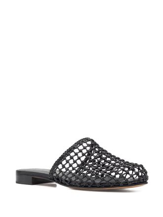 Ferragamo Woven-Design Leather Mule - Black