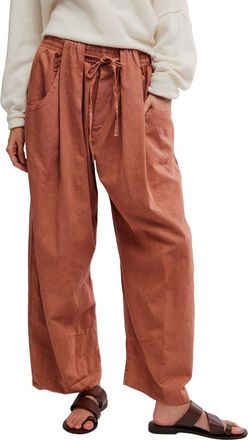Free People Chambers Drawstring Linen & Cotton Pants in Canyon Sunset at Nordstrom, Size Medium