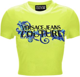 Versace Jeans Couture T-shirts en polos - Dames - T-shirts - Groen - S - Tops