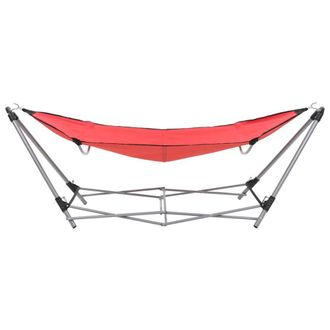 Berkfield Home Hammock with Foldable Stand Red
