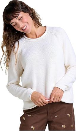 Toad&Co Alpineglo Sweater Womens Sweatshirt Salt : MD, Cotton/Jersey/Wool