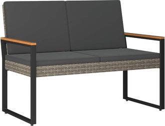 vidaXL Banco De Exterior 2 -seater 107 X 61 X 80 Cm Rat&aacute;n Sint&eacute;tico Vidaxl