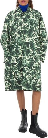 Burberry Long All Over Rose Print Raincoat, Brand Size 4 ( US Size 2 )