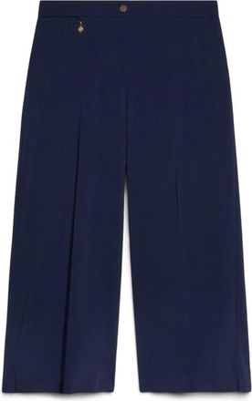 Fiorella Rubino Lichtgewicht Cropped Broek - Dames - Vrijetijds broeken - Blauw - S - Polyester - Broeken