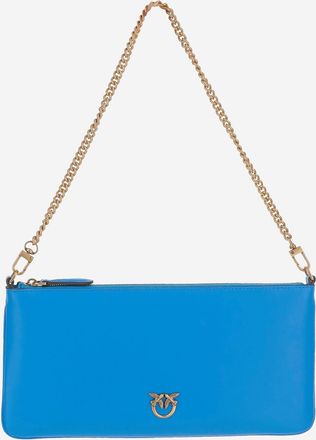 Pinko Leather Clutch Bag With Logo