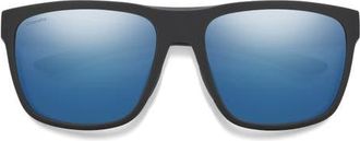 Smith Barra 59mm ChromaPop Polarized Sunglasses in Matte Black /Blue Mirror at Nordstrom