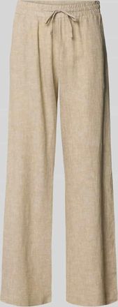 Freequent Wide Leg Pants aus Leinen-Mix mit elastischem Bund Modell Lava in Sand, Gr&ouml;&szlig;e XXL