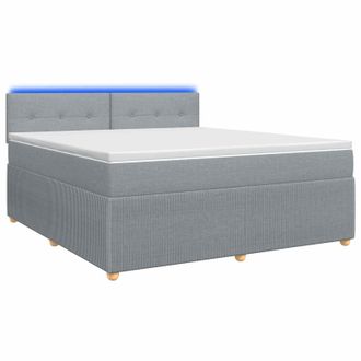 vidaXL Letto Box Spring Con Materasso Grigio Chiaro 180 X 200 Cm Vidaxl