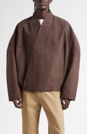 Jacquemus The Berger Wrapped Suede Jacket in Dark Brown at Nordstrom, Size 42 Us