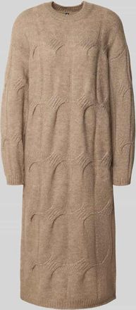 Pieces Relaxed Fit Strickkleid mit Woll-Anteil Modell JENNA in Schoko, Größe XS