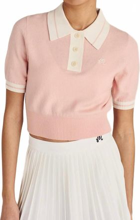 Malbon Golf Mikayla Knit Polo In Dusty Rose