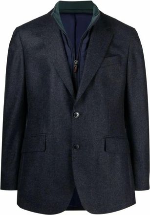 Hackett Jassen, Heren, Blauw, L, Leer, Single-Breasted Jas