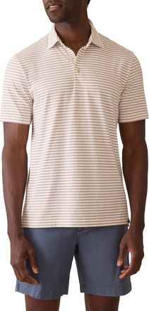 Faherty Retreat Stripe Short Sleeve Polo in White Sunset Stripe at Nordstrom Rack, Size Xx-Large